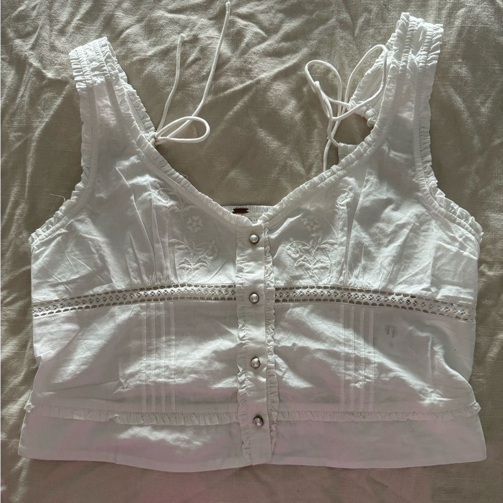 Free People Kerry Tank in Optic White Size Large